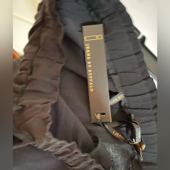 NWT jeans by buffalo black w/Pink& white stripe pants M - Picture 6 of 7